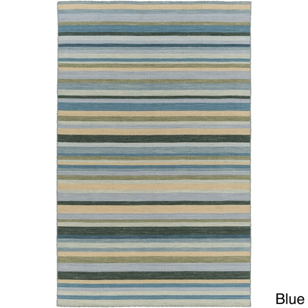 Hand-Woven Darryl Stripe Wool Area Rug