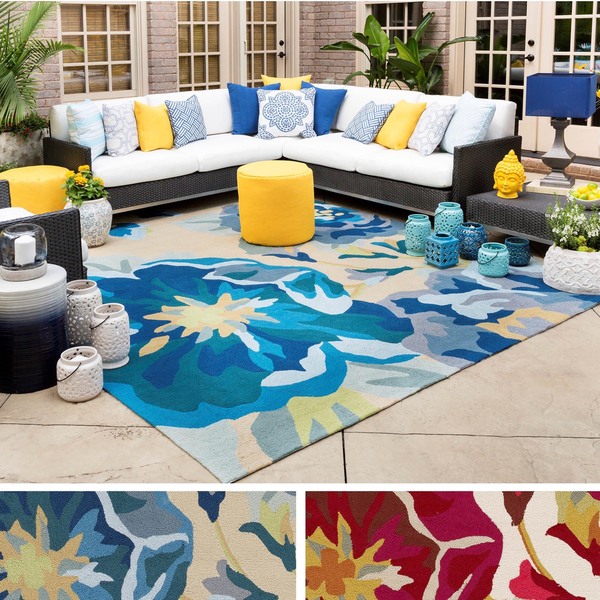 Hand-Hooked Deon Floral Area Rug - 8' x 10'
