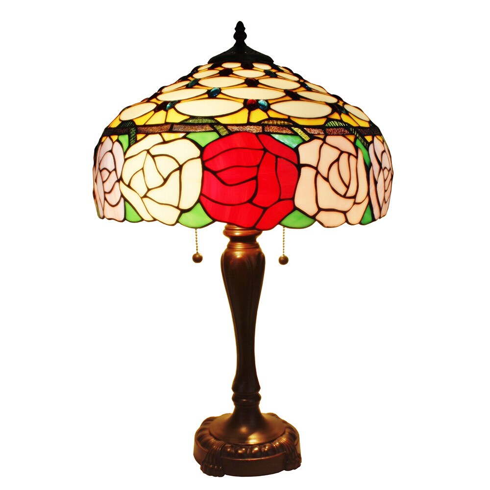 amora lighting tiffany style roses table lamp