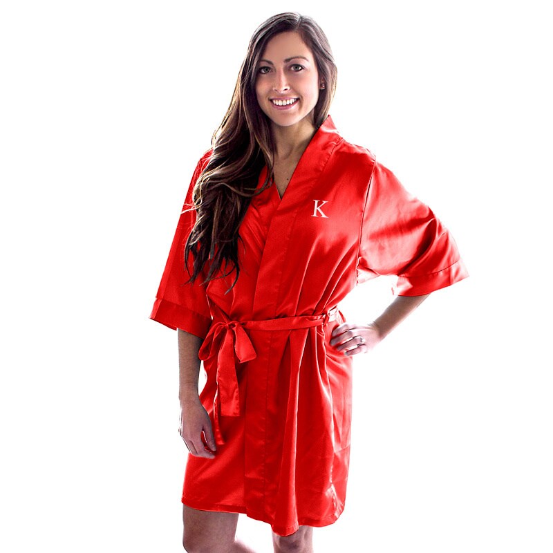 red satin robe