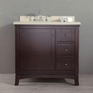 OVE Decors Valega 36-inch Single Bowl Bathroom Vanity with Marble Top - Espresso