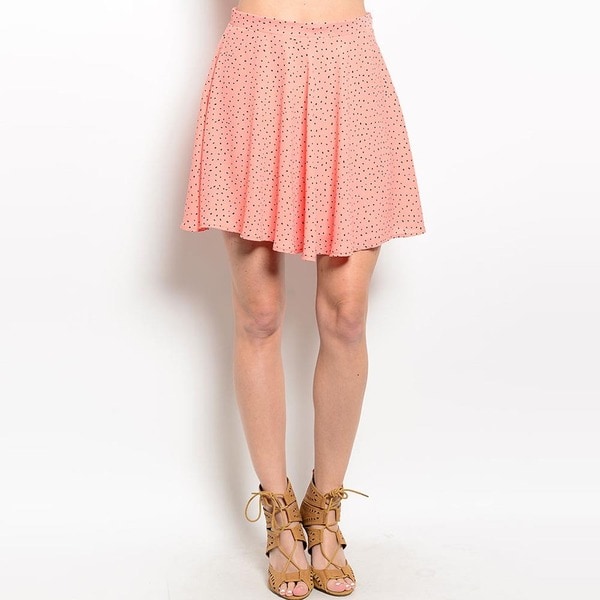 Shop The Trends Womens Polka Dot Wavy Hem Mini Skirt  