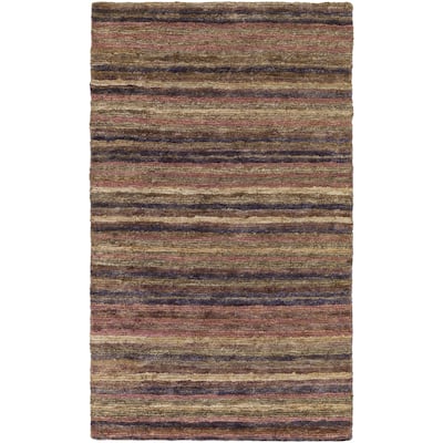 Hand-Woven Jeff Stripe Jute Area Rug