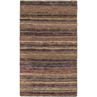 Hand-Woven Jeff Stripe Jute Area Rug - 2' x 3'