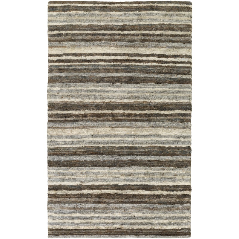 Hand-Woven Jeff Stripe Jute Area Rug