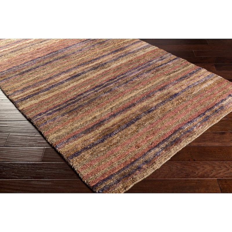 Hand-Woven Jeff Stripe Jute Area Rug