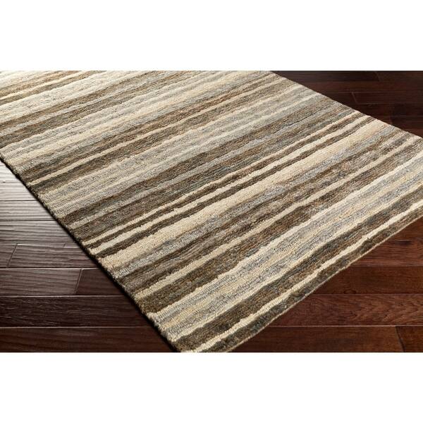 Hand Woven Jeff Stripe Jute Area Rug Overstock 10053396 2 X 3 Brown Pink