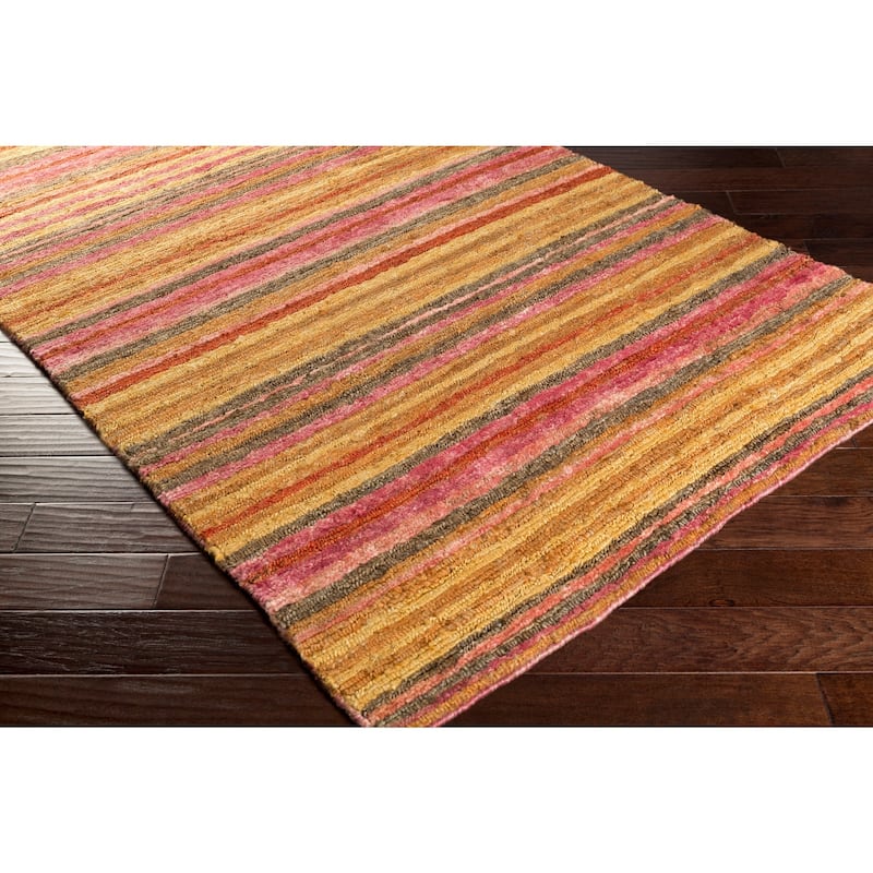 Hand-Woven Jeff Stripe Jute Area Rug