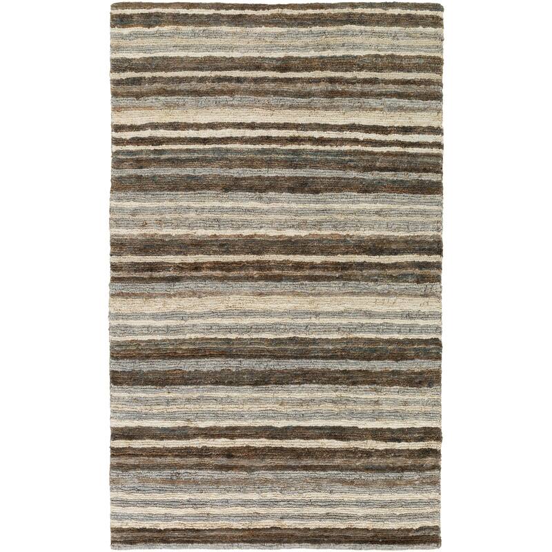 Hand-Woven Jeff Stripe Jute Area Rug