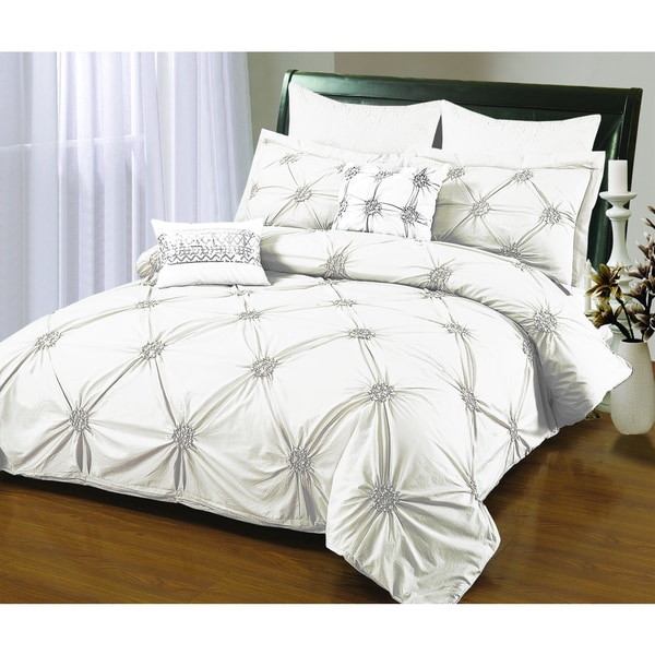 Sandra Venditi Ruched 6-piece Duvet Cover Set