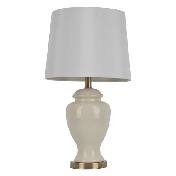 Laurel Creek Linden 24-inch Cream Ceramic Table Lamp