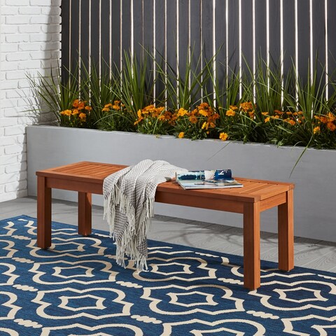 Tottenville Eucalyptus Backless Patio Bench by Havenside Home