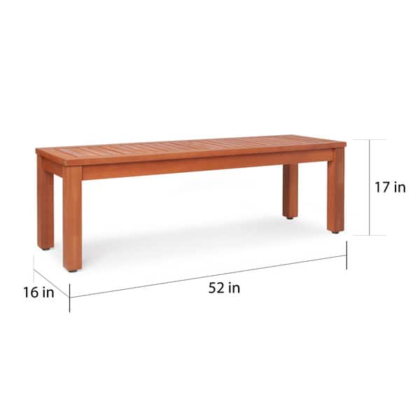 Tottenville Eucalyptus Backless Patio Bench by Havenside Home