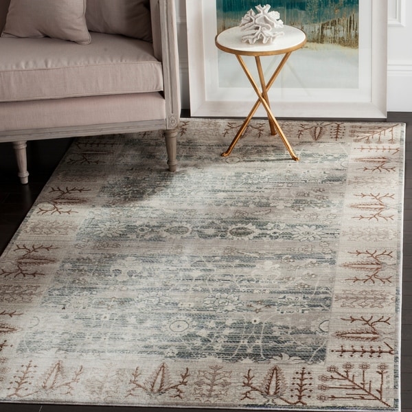 Safavieh Valencia Dark Grey/ Light Grey Distressed Silky Polyester Rug - 8' x 10'