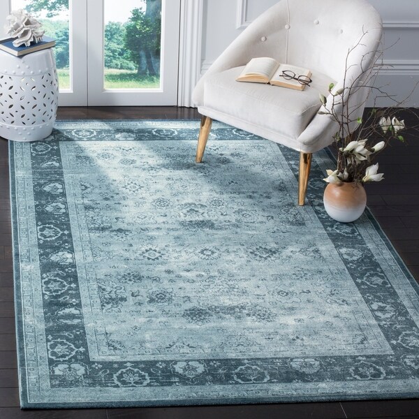 Safavieh Vintage Oriental Light Grey/ Dark Grey Distressed Silky Viscose Rug - 9' x 12'