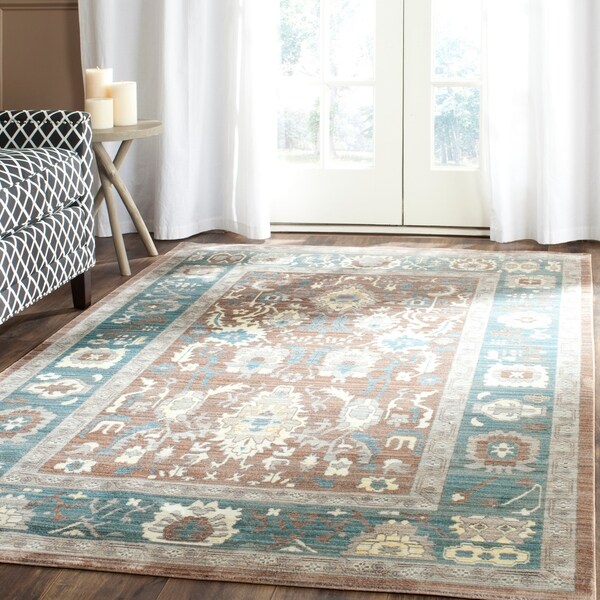 Safavieh Valencia Chocolate/ Alpine Distressed Silky Polyester Rug - 9' x 12'