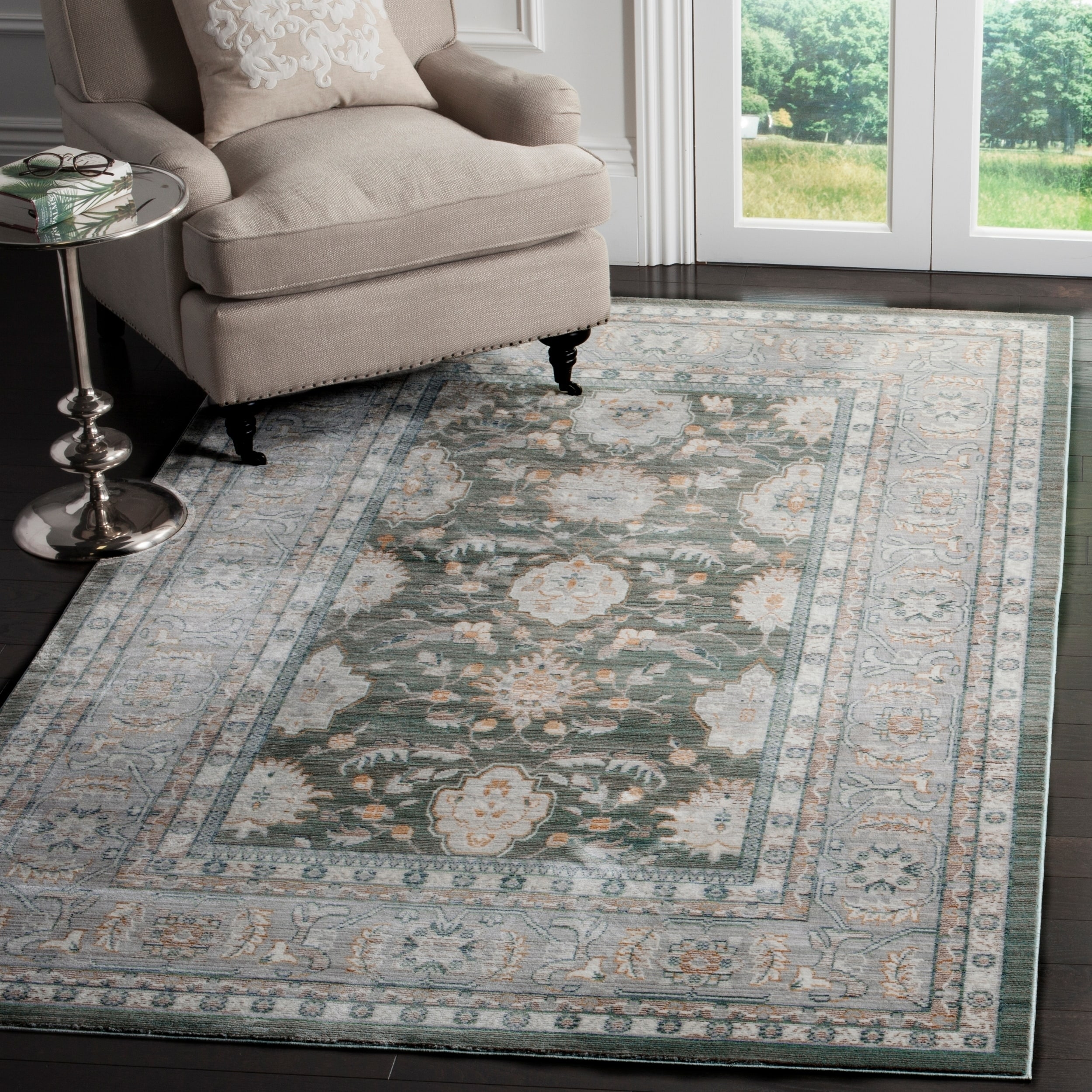 Shop Safavieh Valencia Alpine/ Mauve Distressed Silky Polyester Rug 9' x 12' On Sale Free