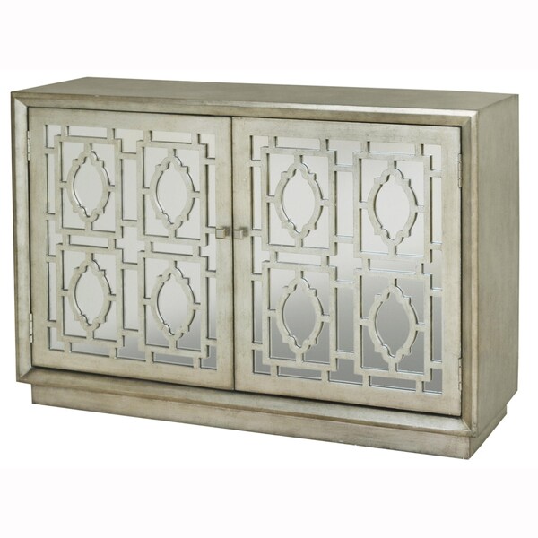 Shop Hand Painted Distressed Silver Finish Mirrored Accent Chest On