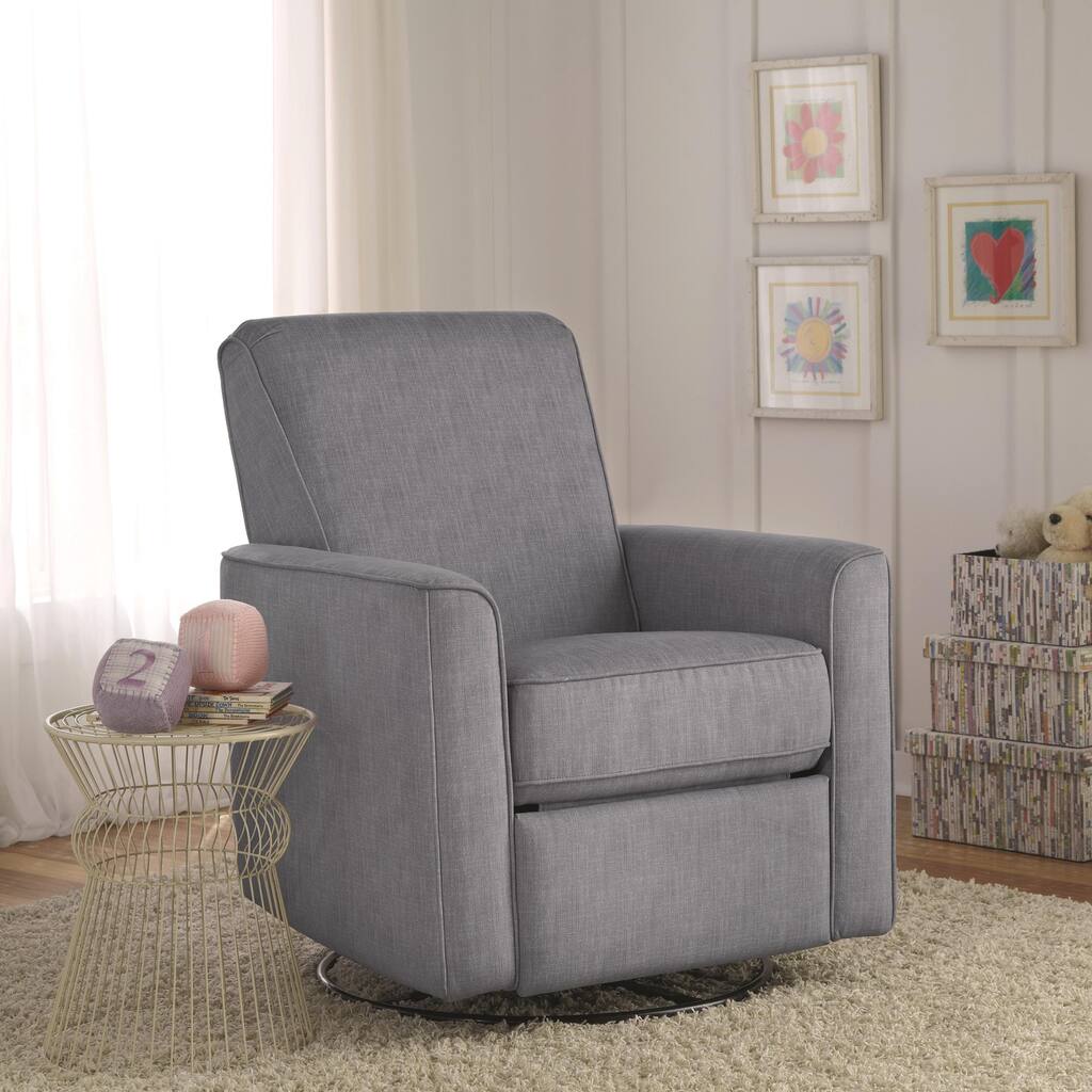 Zoey Grey Nursery Swivel Glider Recliner Chair