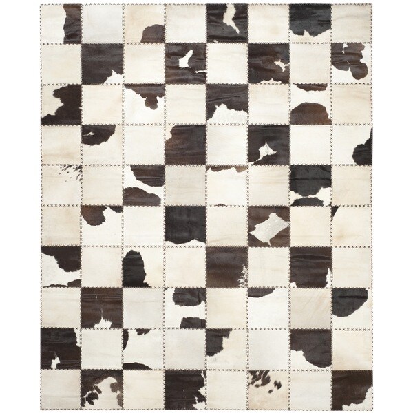 Shop Safavieh Handmade Cow Hide White/ Black Leather Rug (8' x 10') 8