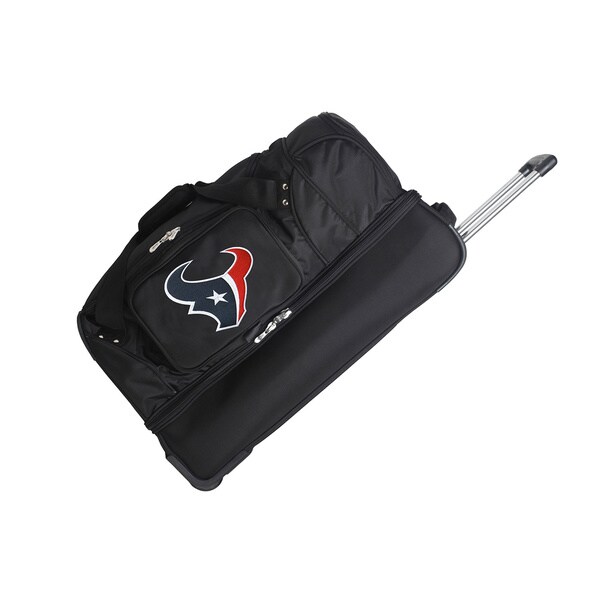 Denco Sports NFL Houston Texans 27-inch Drop Bottom Rolling Duffel Bag