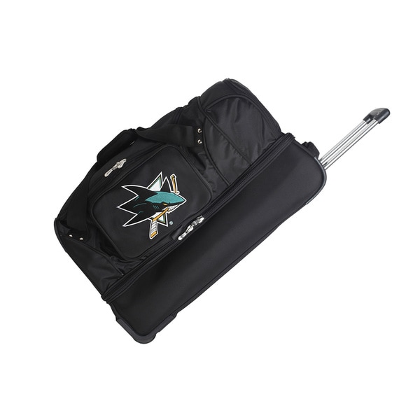 Denco Sports NHL San Jose Sharks 27-inch Drop Bottom Rolling Duffel Bag
