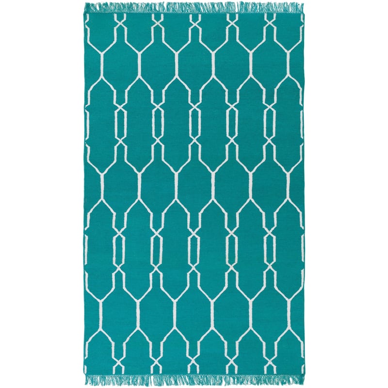 Hand-Woven Terrell Moroccan Trellis PET Area Rug