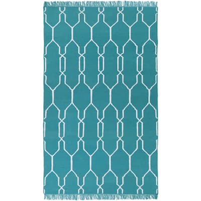 Hand-Woven Terrell Moroccan Trellis PET Area Rug