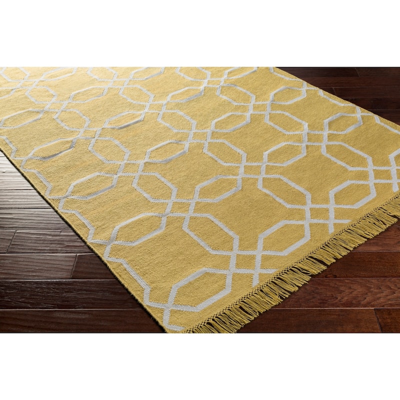 Hand-Woven Tiffany Geometric PET Area Rug