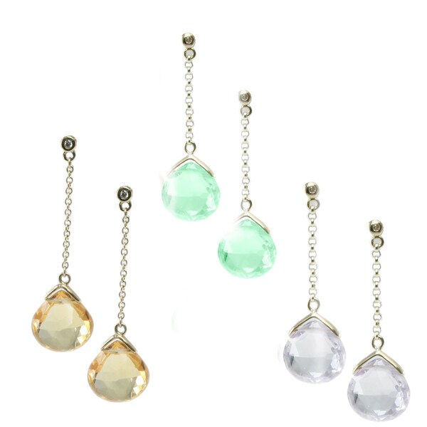 Michael Valitutti 14k Yellow Gold Teardrop Gemstone Michael Valitutti 14k Yellow Gold Teardrop Gemstone Diamond Accent Earrings