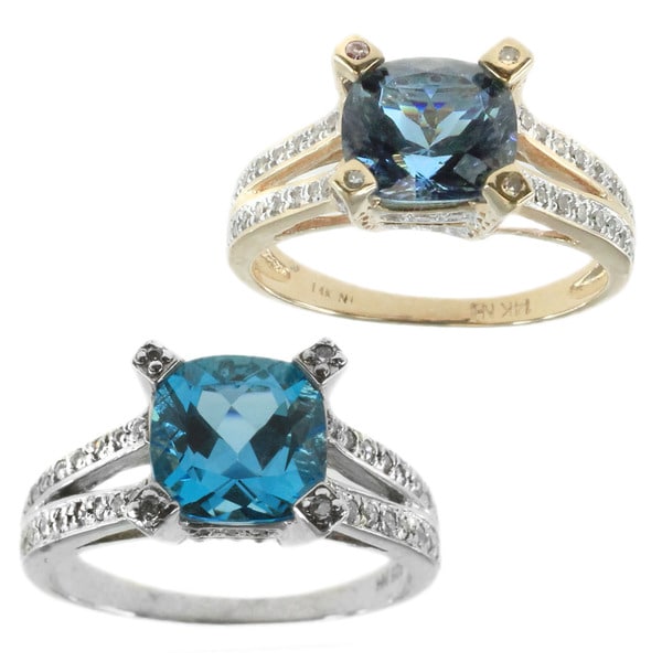 Shop Gems En Vogue 14k Gold Created Zandrite 1 4ct Tdw Diamond Ring I J I1 I2 Overstock