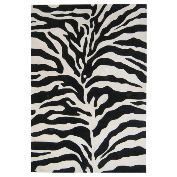 Alliyah Handmade Zebra Print New Zealand Blend Wool Area Rug