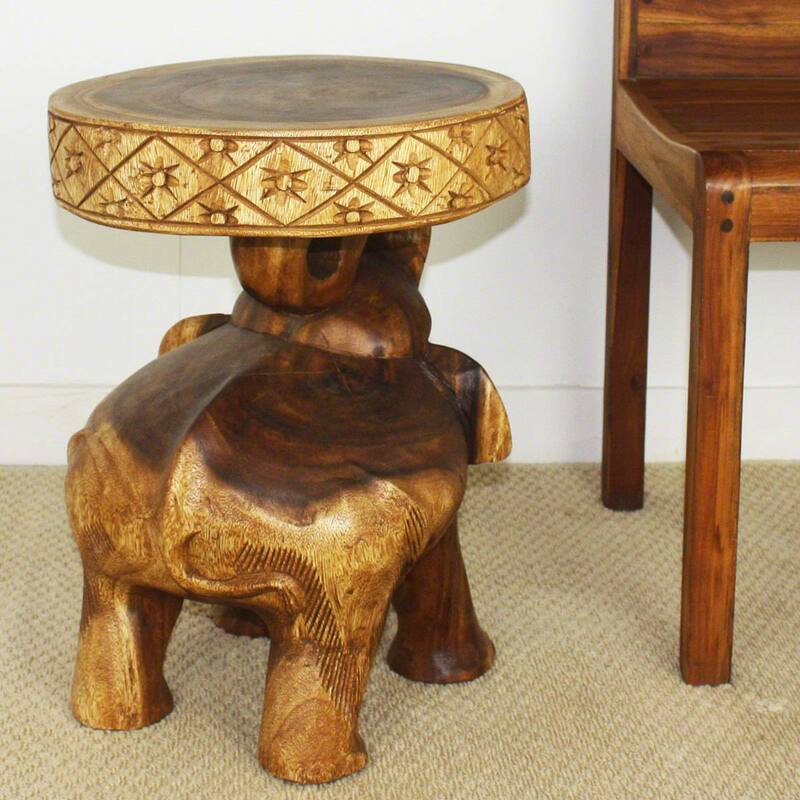 Handmade Eco Wood Chang End Table (Thailand) - 15" x 15" 20"
