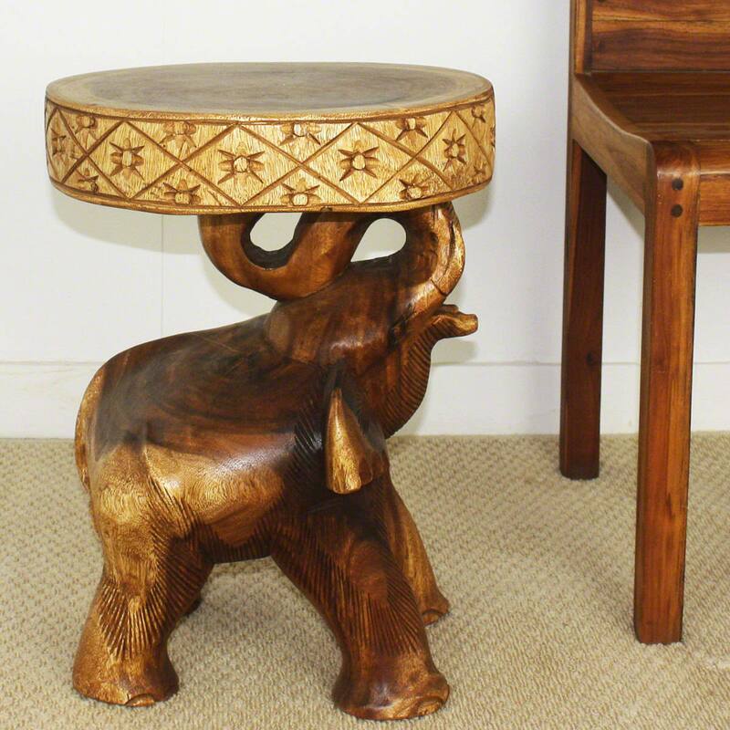 Handmade Eco Wood Chang End Table (Thailand) - 15" x 15" 20"