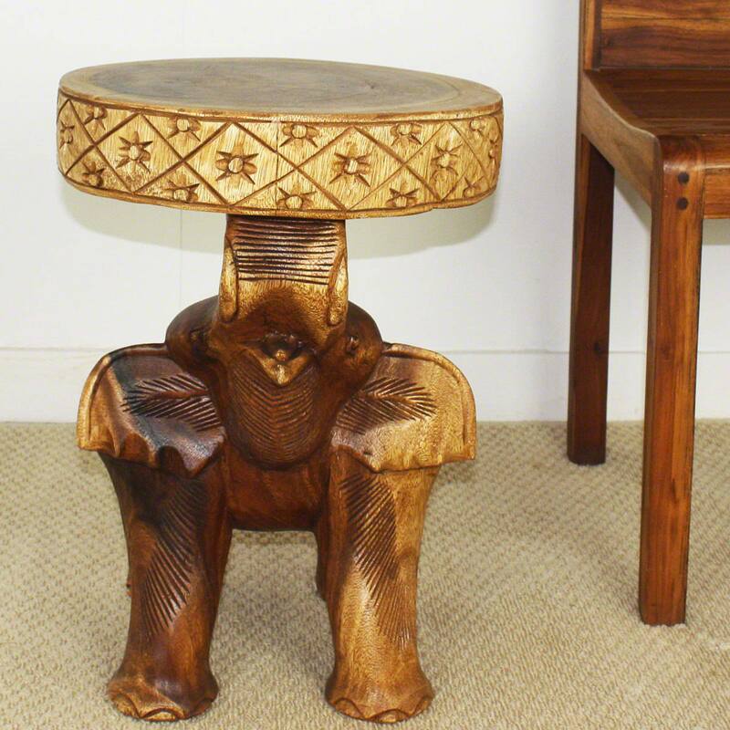 Handmade Eco Wood Chang End Table (Thailand) - 15" x 15" 20"