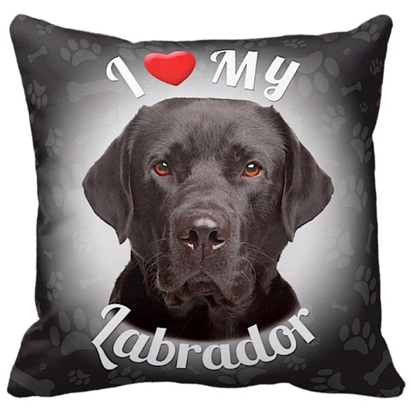 black labrador christmas pillow