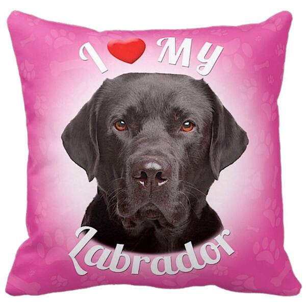 Shop I Love My Labrador Black Throw Pillow Free Shipping On
