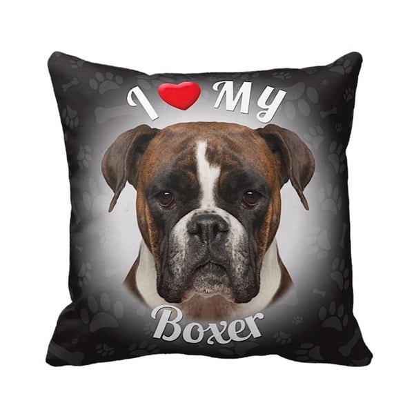 boxer christmas pillow