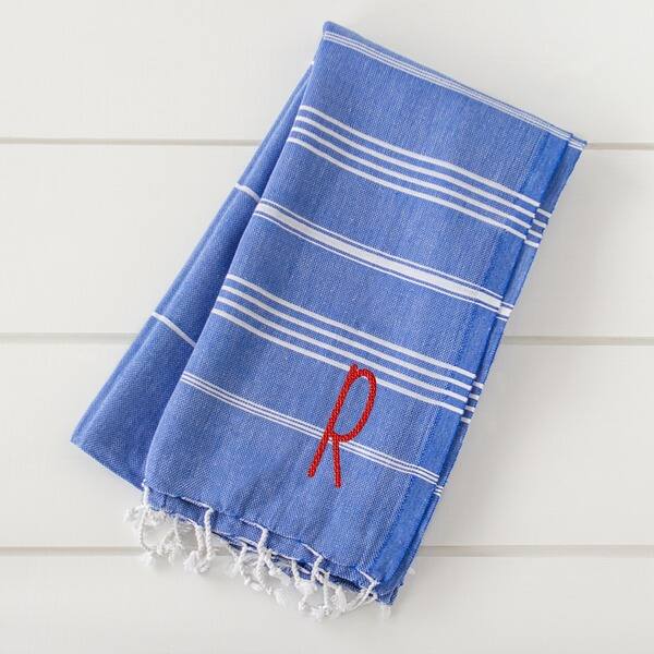 Personalized Dark Blue Turkish Towel Bed Bath & Beyond 10056410