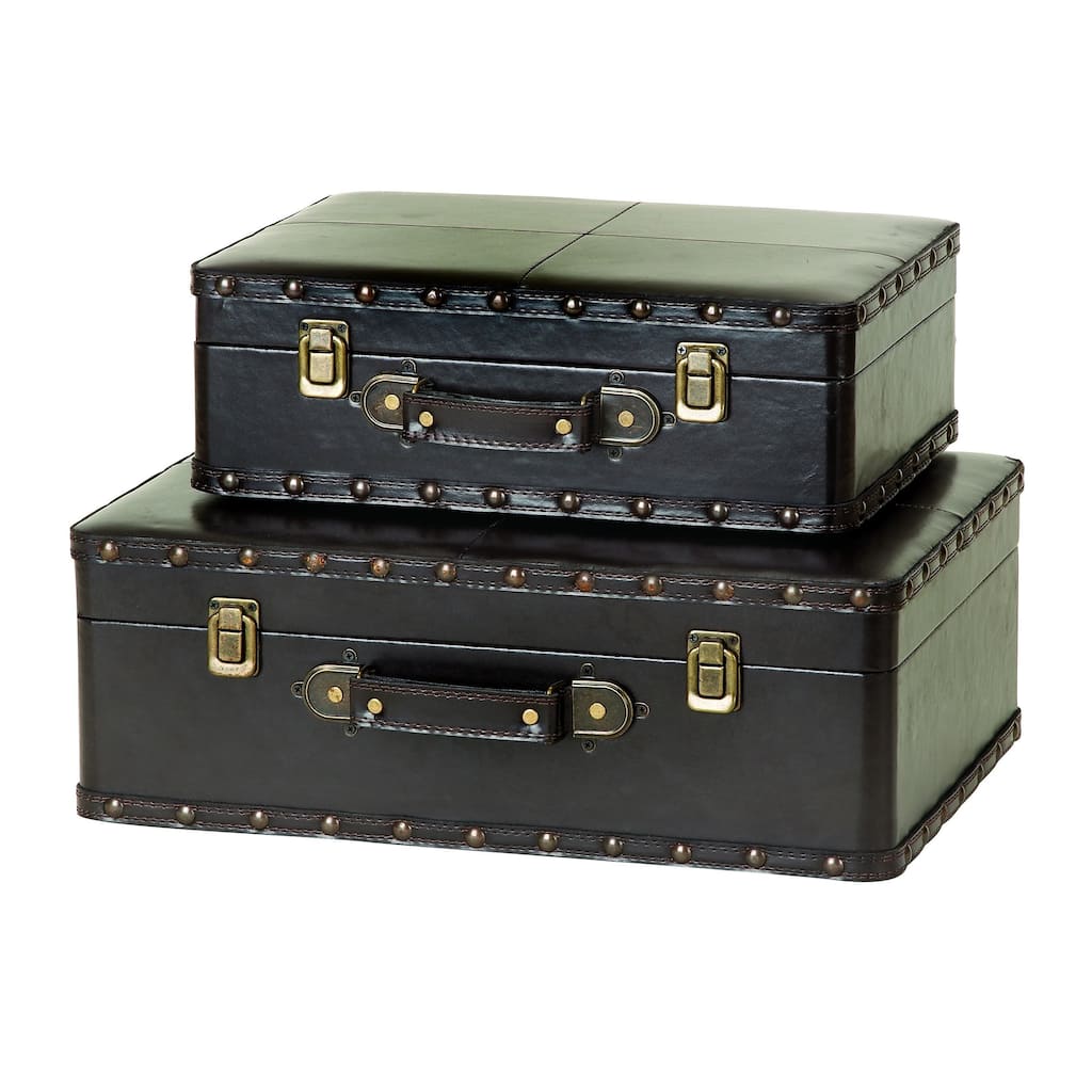 Brown Wood/ Leather Box