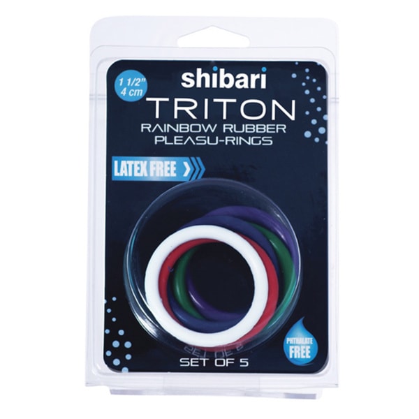 Shibari Triton Rainbow Rubber Pleasu Rings   17201624  