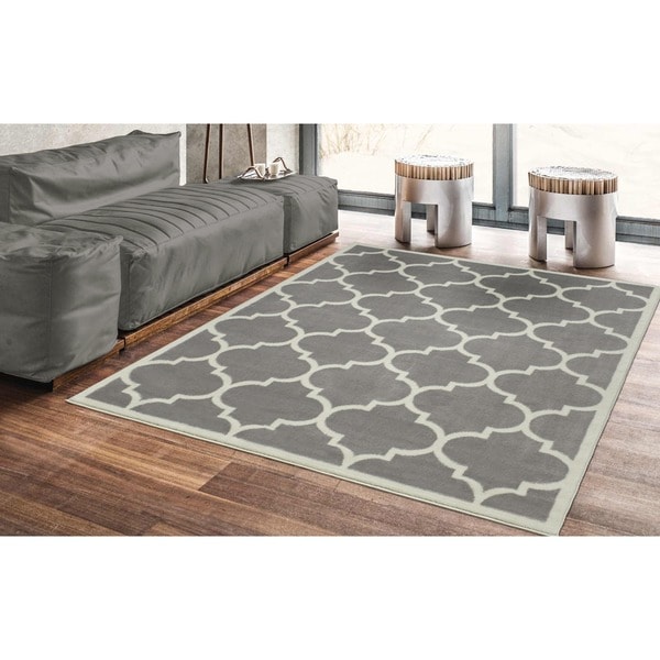 Ottomanson Paterson Collection Contemporary Moroccan Trellis Design Lattice Area Rug