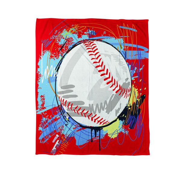 Baseball Homerun Coral Fleece Throw