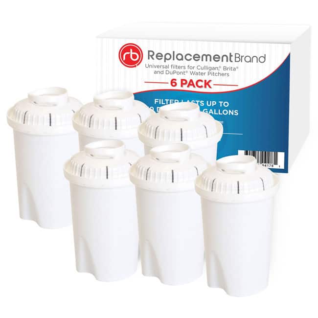Brita Comparable Water Filter for the Universal Pitcher Filter (Set of 6) - White