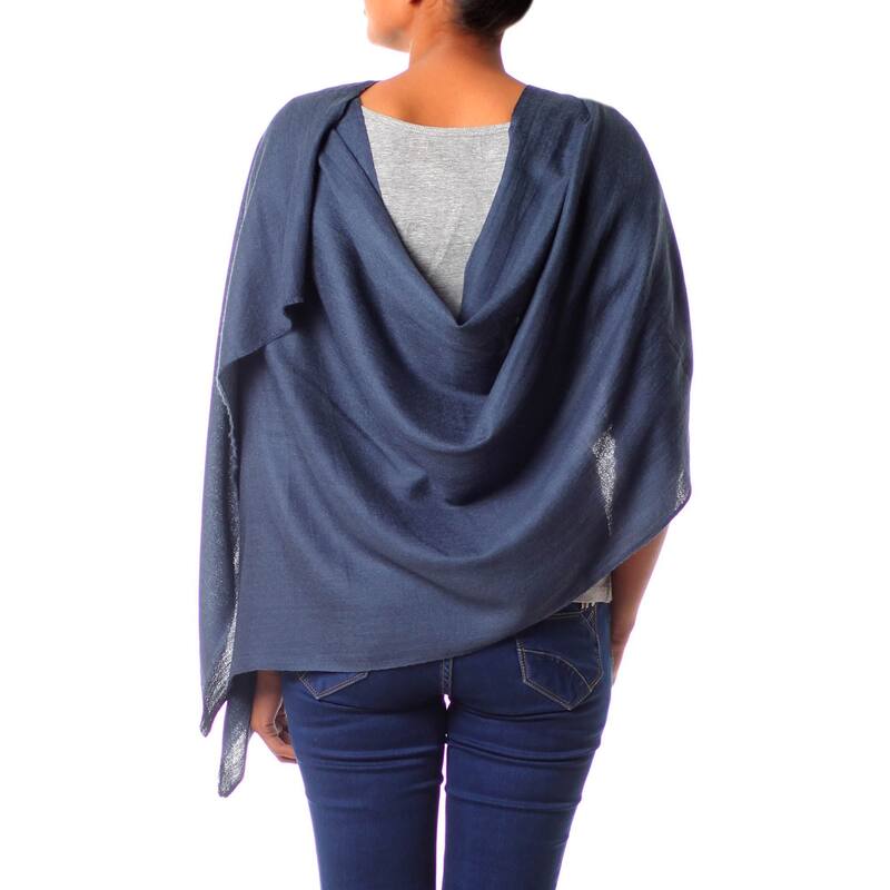 NOVICA Handmade Kashmiri Wool Ultra Light Wrap (India)