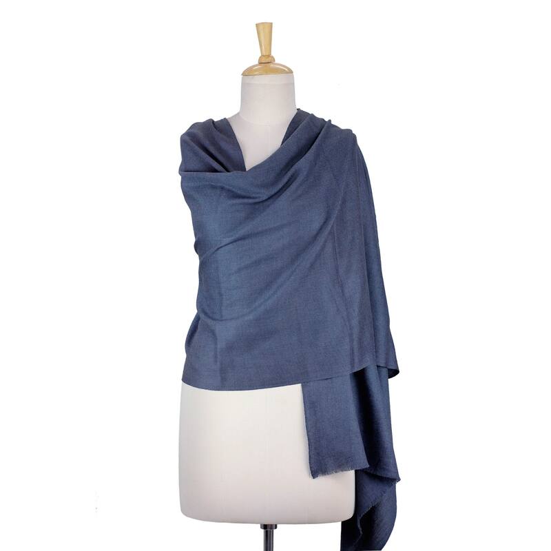 NOVICA Handmade Kashmiri Wool Ultra Light Wrap (India)