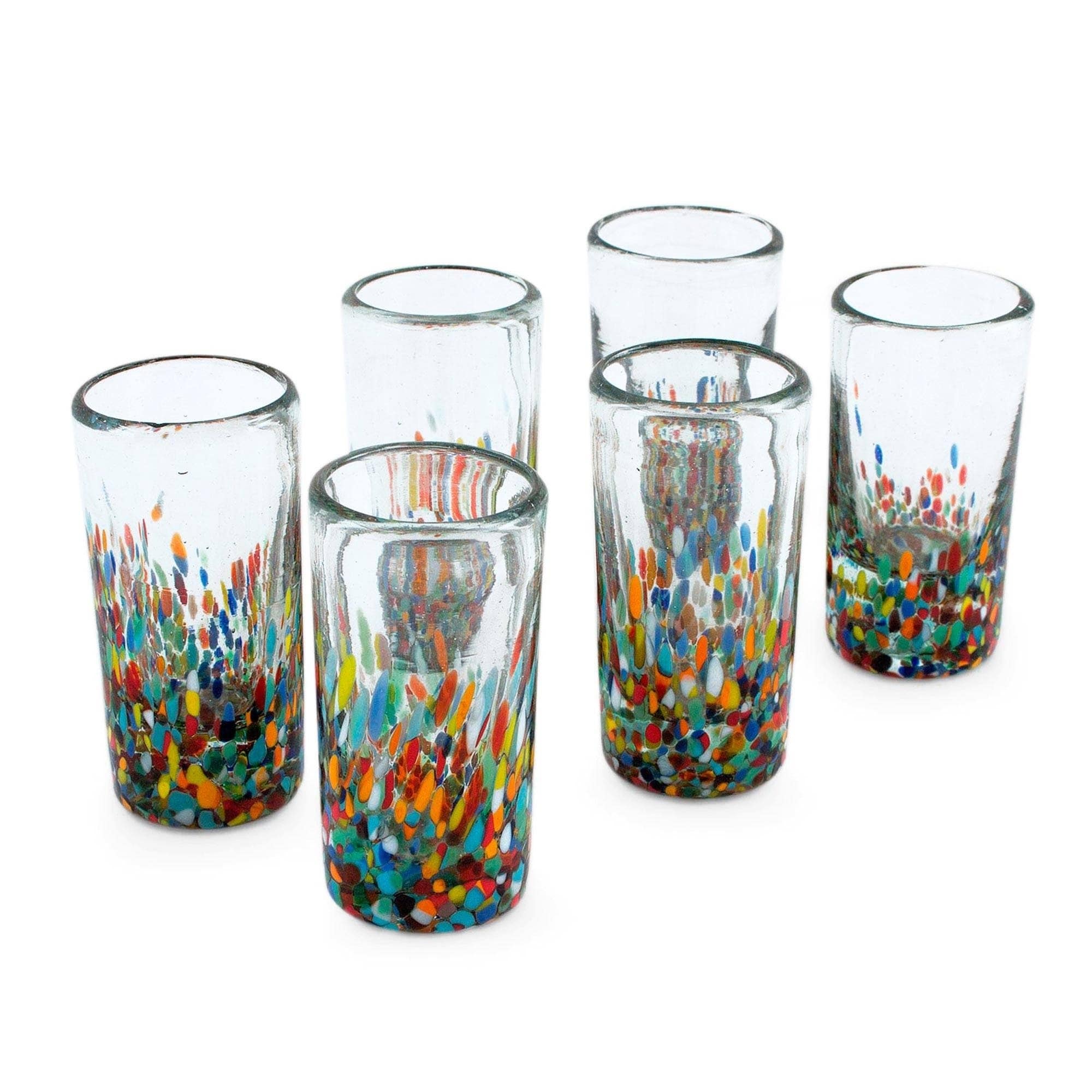 mexican blown glass shot glasses