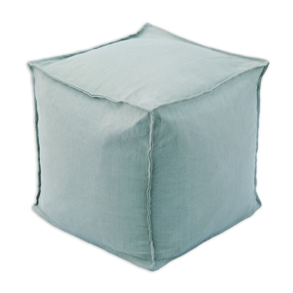 Somette Circa Solid Aqua Marine Square Ottoman