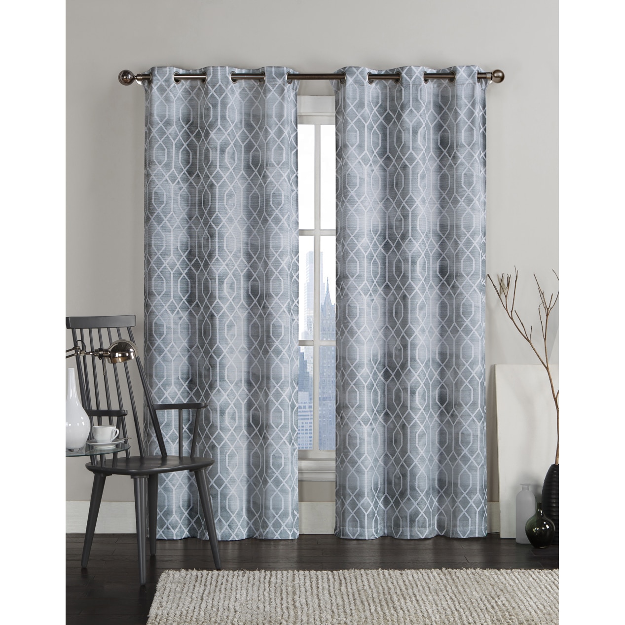 Vcny Andreas Grommet Top 96 Inch Curtain Panel Pair Ebay Vcny Andreas Grommet Top 96 Inch Curtain Panel