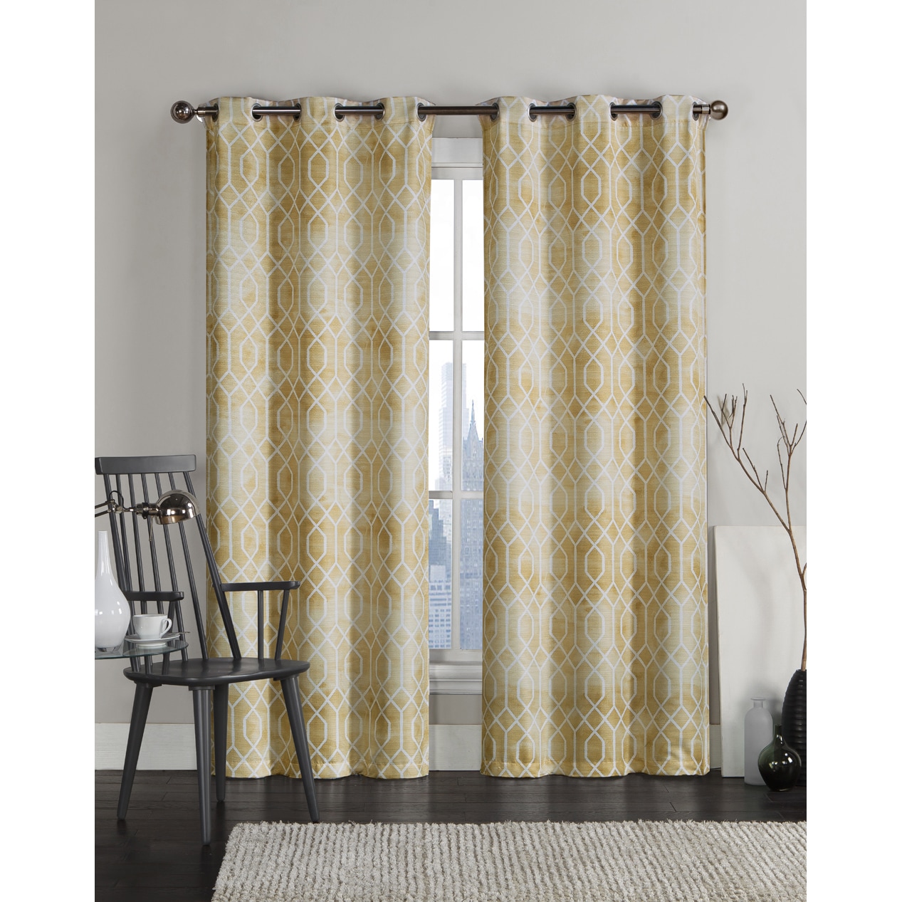 Victoria Classics Andreas Grommet Top 96 inch Curtain Panel Pair